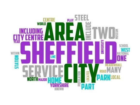 Sheffield Typography Tumbler: A Hand-Drawn Word Cloud for Creative Expression & Everyday Inspiration