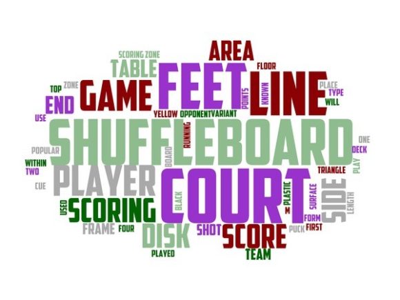Shuffleboard Typography Sticker: Inspire Creativity with Hand-Drawn Wordcloud Charm
