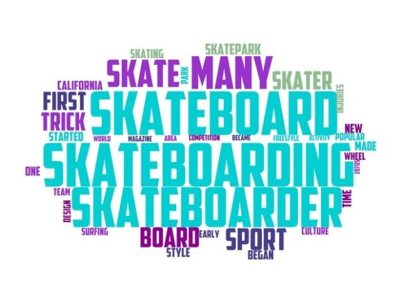 Skateboarding Typography Crafting: Hand-Drawn Word Clouds for Creative Expression
