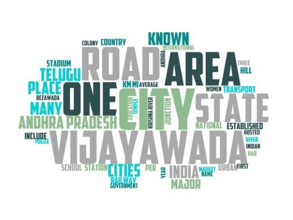Vijayawada Typography Tshirt: A Hand-Drawn Word Cloud Asset for Purposeful Design