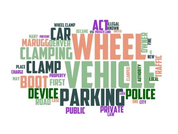 Wheel Clamper Typography Banner Meets Hand-Drawn Word Cloud: A Versatile Design Asset for Makers and Brands
